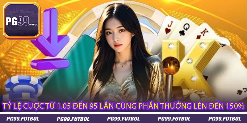 Tỷ lệ cược từ 1.05 đến 95 lần cùng phần thưởng lên đến 150%